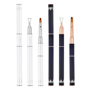 Dual-Ended Nail Art Brush with Triangle Spatula – Acrylic Gel Builder Tool for Professional Manicure