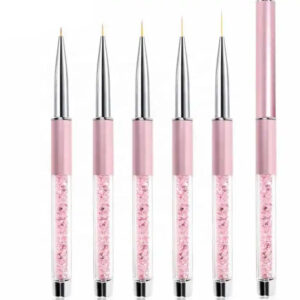 Crystal Nail Art Liner Brush – Fine Detail Painting Pen with Glitter Handle for Gel & Acrylic Nails