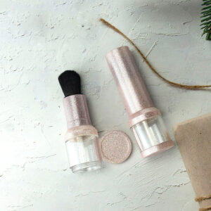 Customizable Refillable Sunscreen Powder Brush with Soft Nylon Bristles | Portable Twist Dispensing Kabuki Applicator