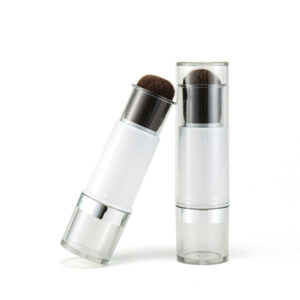 Custom Refillable Loose Powder Brush with Transparent Cap | Portable Mineral Makeup Brush for Setting or Sunscreen Powder