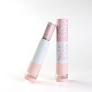 Custom Refillable Loose Powder Brush with Built-in Jar | Portable Mineral Makeup Brush with Soft Synthetic Bristles