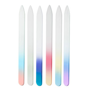 Wholesale Gradient Color Glass Nail File | Reusable Crystal Nail Buffer for Manicure and Pedicure