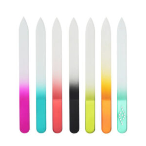 Wholesale Gradient Crystal Glass Nail File | Reusable Colorful Nail Buffer with Rhinestone Design