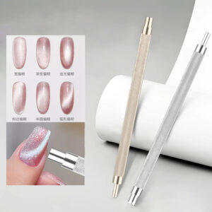 Nail Art Cat Eye Magnetic Wand Tool for Stunning Magnetic Gel Nails – Silver & Gold Handles