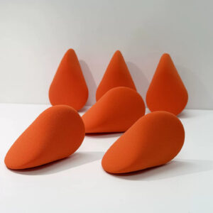 Orange Irregular Shape Makeup Sponge with Duckbill Design for Foundation Application