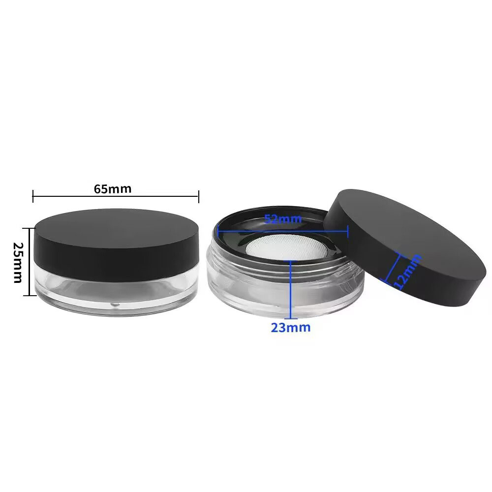 custom loose powder jar with sifter mesh for private label cosmetic brands