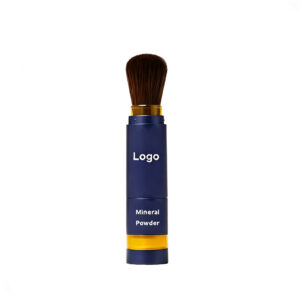 brush on mineral sunscreen powder container with built-in cosmetic brush